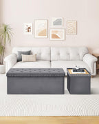 Folding Ottoman Bench Seat with Storage Extra Large