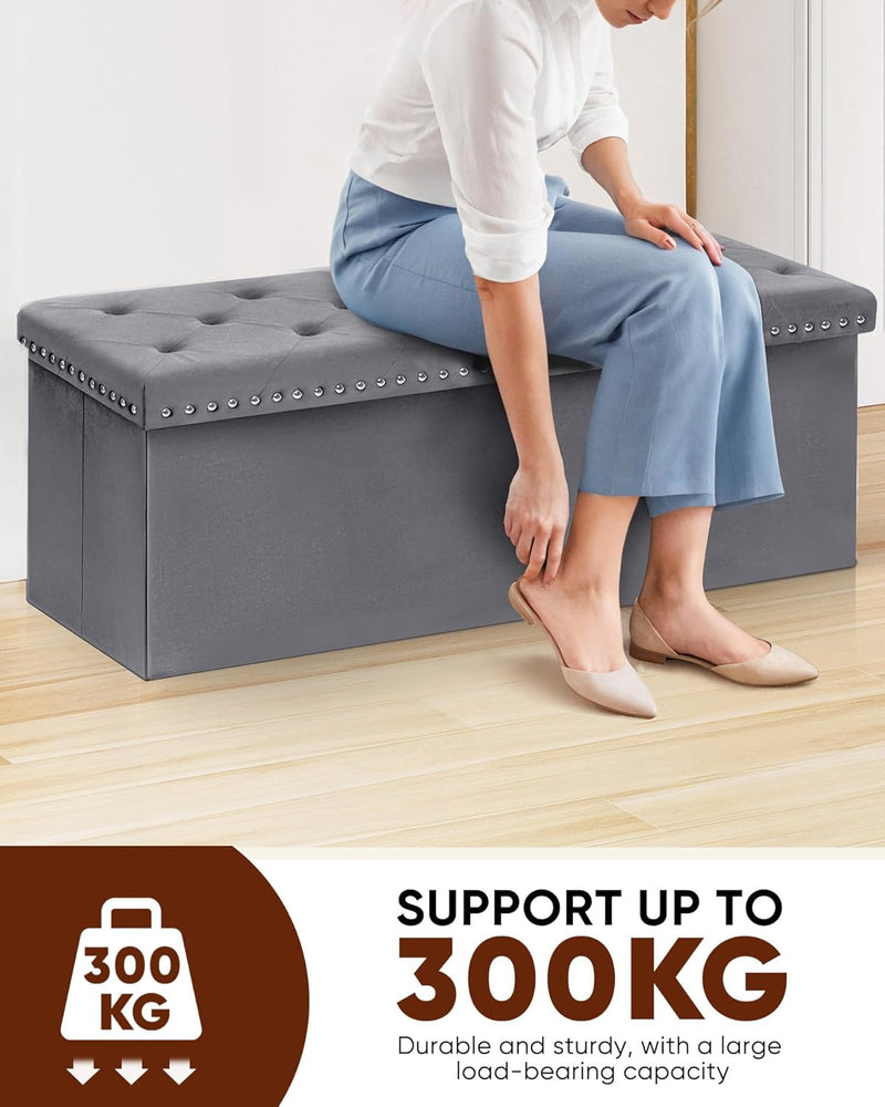 Folding Ottoman Bench Seat with Storage Extra Large