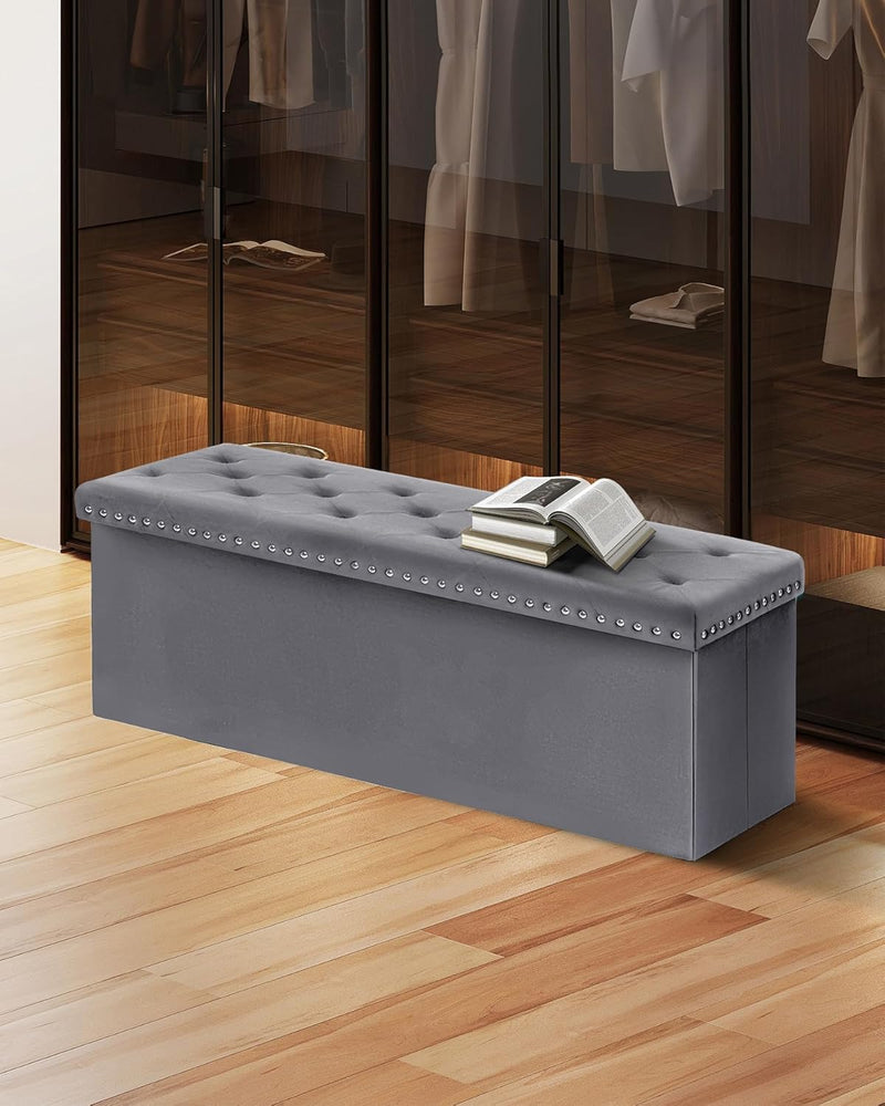 Folding Ottoman Bench Seat with Storage Extra Large