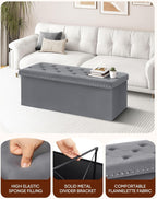 Folding Ottoman Bench Seat with Storage Extra Large