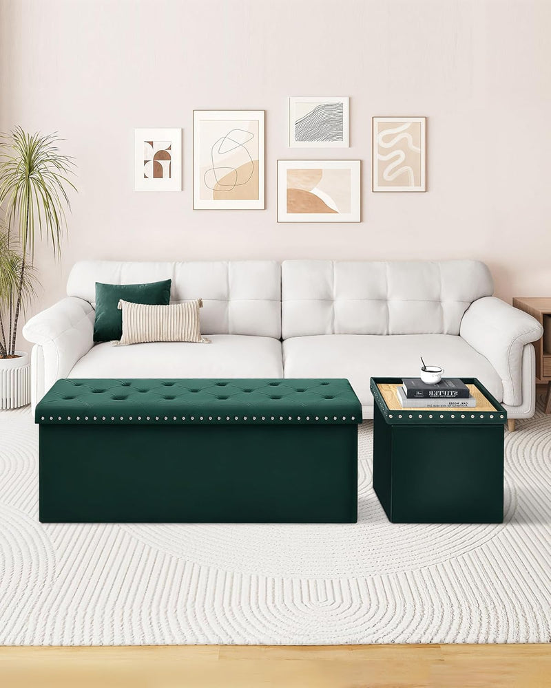 Folding Ottoman Bench Seat with Storage Extra Large