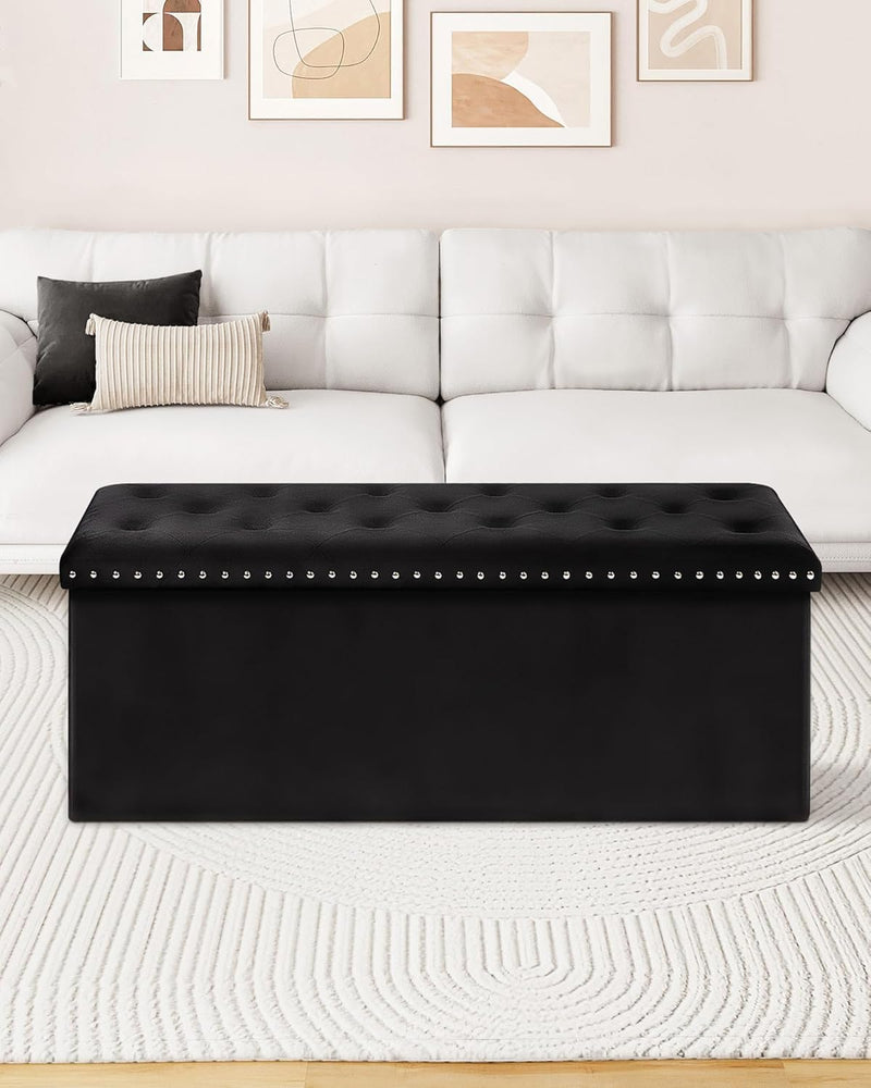 Folding Ottoman Bench Seat with Storage Extra Large