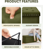 Folding Ottoman Bench Seat with Storage Extra Large