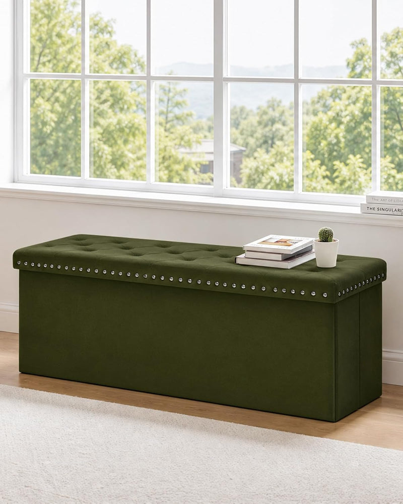 Folding Ottoman Bench Seat with Storage Extra Large
