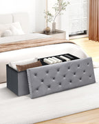 Folding Ottoman Bench Seat with Storage Extra Large