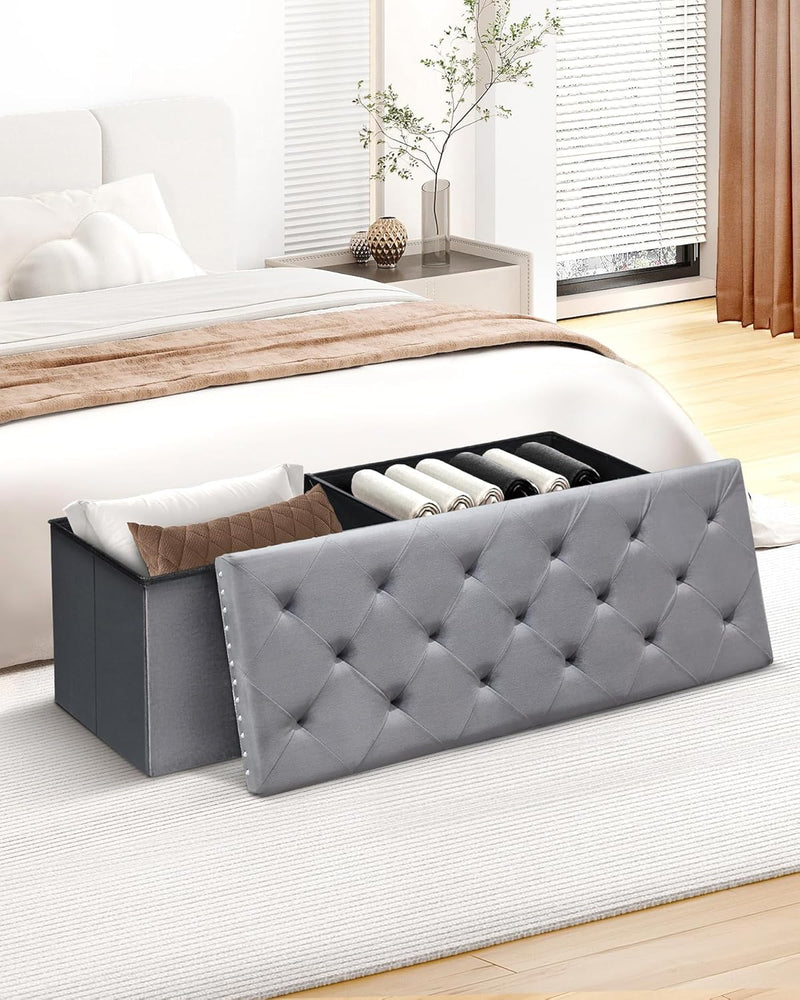 Folding Ottoman Bench Seat with Storage Extra Large