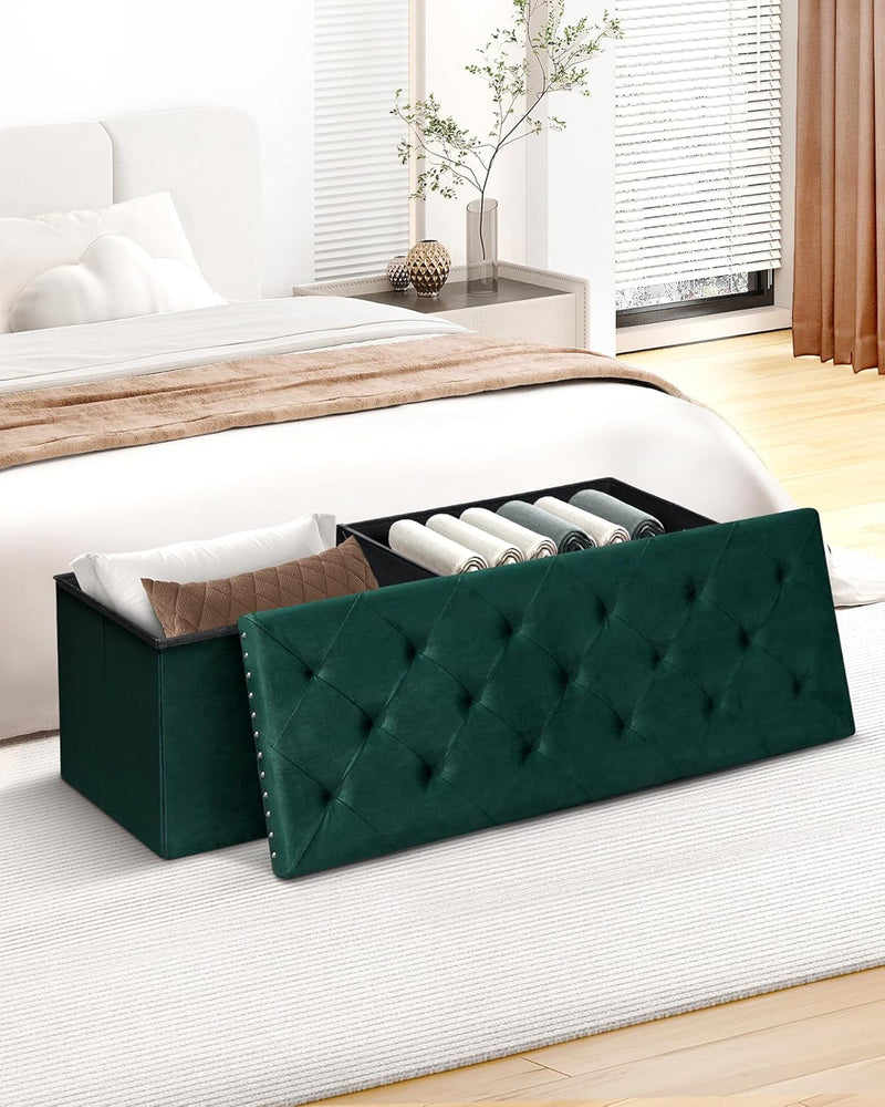 Folding Ottoman Bench Seat with Storage Extra Large