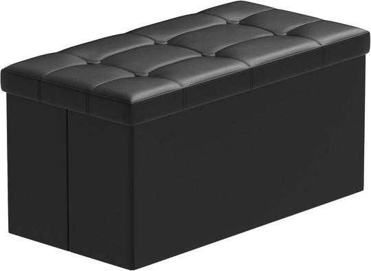 Folding Ottoman Bench Storage Box with Lid Large