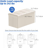 Folding Ottoman Bench Storage Box with Lid Large