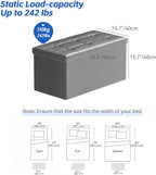 Folding Ottoman Bench Storage Box with Lid Large