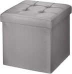 Folding Ottoman Bench Storage Box with Lid Large