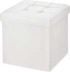 Folding Ottoman Bench Storage Box with Lid Large