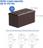 Folding Ottoman Bench Storage Box with Lid Large