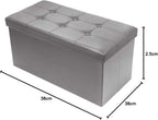 Folding Ottoman Bench Storage Box with Lid Large