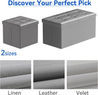 Folding Ottoman Bench Storage Box with Lid Large