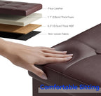 Folding Ottoman Bench Storage Box with Lid Large