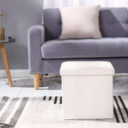 Folding Ottoman Bench Storage Box with Lid Large
