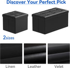 Folding Ottoman Bench Storage Box with Lid Large