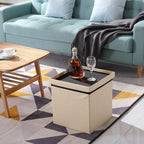 Folding Ottoman Bench Storage Box with Lid Large