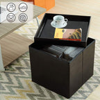 Folding Ottoman Bench Storage Box with Lid Large