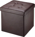 Folding Ottoman Bench Storage Box with Lid Large