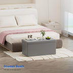 Folding Ottoman Bench Storage Box with Lid Large