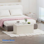 Folding Ottoman Bench Storage Box with Lid Large