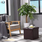Folding Ottoman Bench Storage Box with Lid Large