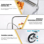 Folding Serving Trolley with Wheels 2 Tier Clear
