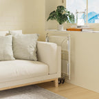 Folding Serving Trolley with Wheels 2 Tier Clear