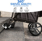 Folding Shopping Trolley Cart 50KG Capacity 360° Swivel