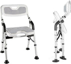 Folding Shower Chair Height Adjustable Non-Slip Seat