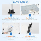 Folding Shower Chair Height Adjustable Non-Slip Seat
