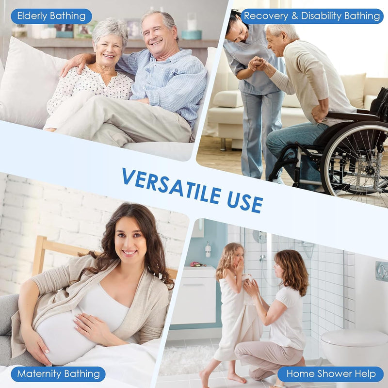Folding Shower Chair Height Adjustable Non-Slip Seat