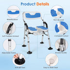 Folding Shower Chair Height Adjustable Non-Slip Seat