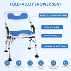 Folding Shower Chair Height Adjustable Non-Slip Seat