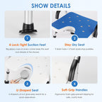 Folding Shower Chair Height Adjustable Non-Slip Seat