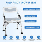 Folding Shower Chair Height Adjustable Non-Slip Seat