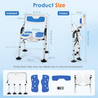 Folding Shower Chair Height Adjustable Non-Slip Seat