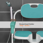 Folding Shower Chair with Arms Backrest 3d Grooved