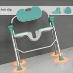 Folding Shower Chair with Arms Backrest 3d Grooved