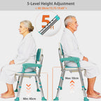 Folding Shower Chair with Arms Backrest 3d Grooved