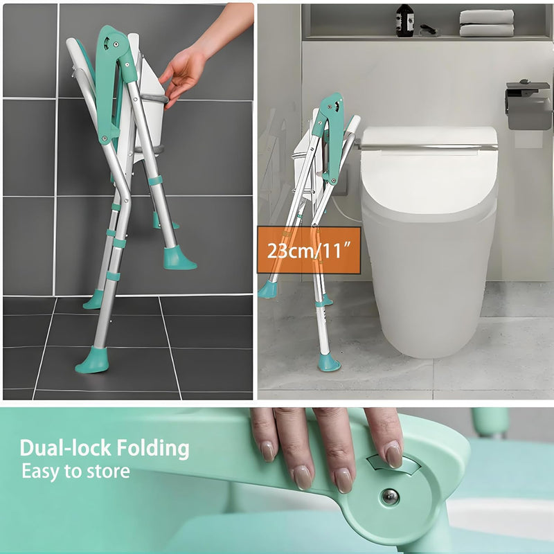 Folding Shower Chair with Arms Backrest 3d Grooved