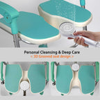 Folding Shower Chair with Arms Backrest 3d Grooved