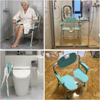 Folding Shower Chair with Arms Backrest 3d Grooved