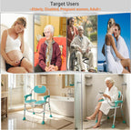 Folding Shower Chair with Arms Backrest 3d Grooved