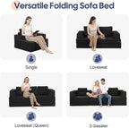Folding Sofa Bed Convertible Boneless Couch with Pillow