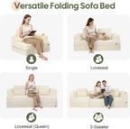 Folding Sofa Bed Convertible Boneless Couch with Pillow