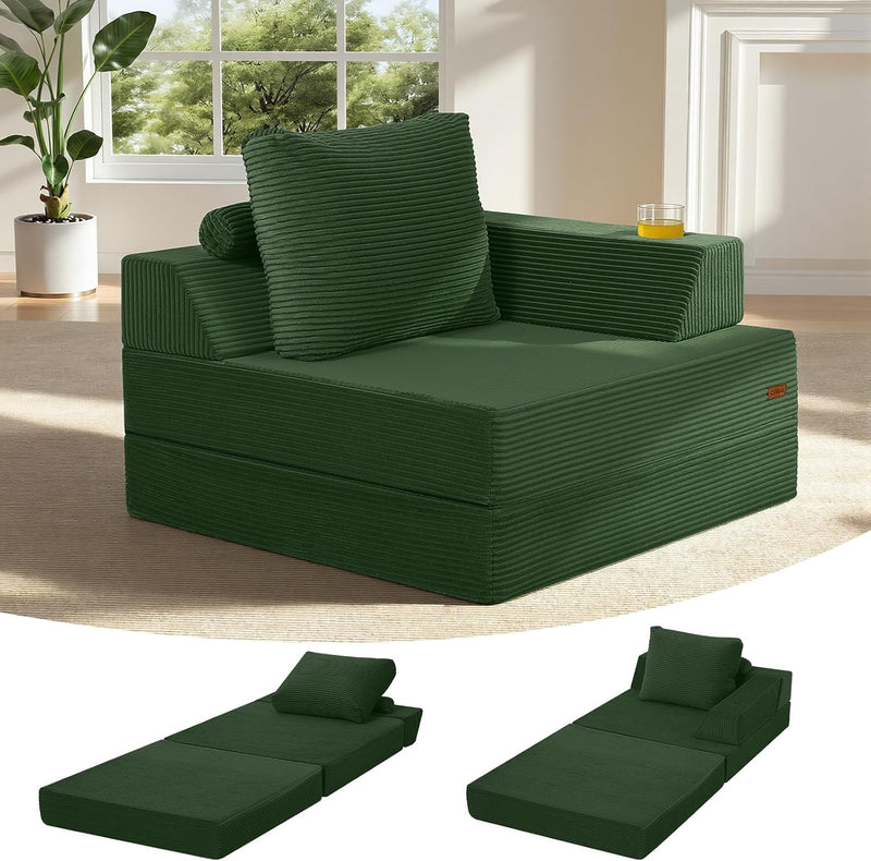 Folding Sofa Bed Convertible Boneless Couch with Pillow