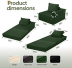 Folding Sofa Bed Convertible Boneless Couch with Pillow